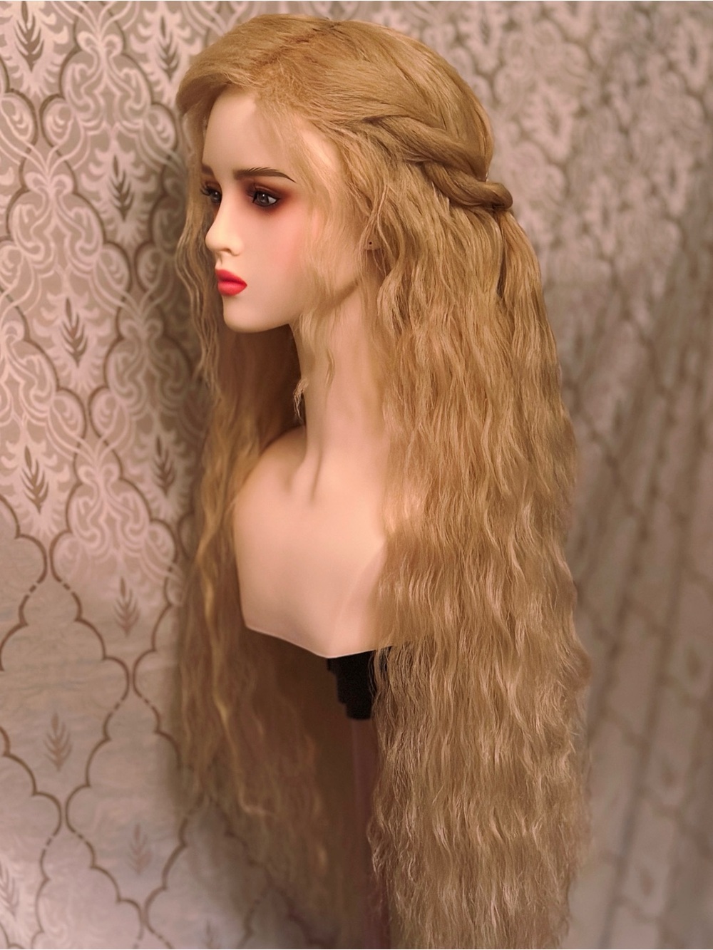 Golden Blonde Maiden Inspired Hardfront Wig - Picture 2 of 4